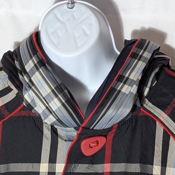 FROCCELLA Netherland NWT coat trench windbreaker Sz LARGE CHECKED HOOD OLD MONEY - Picture 3 of 14